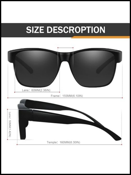 Polarized Fit Over Glasses Sunglasses TR90 Frame UV400 main image 6